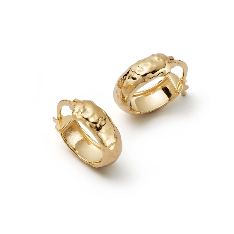 Mini Textured Hoop Earrings 18ct Gold Plate recommended