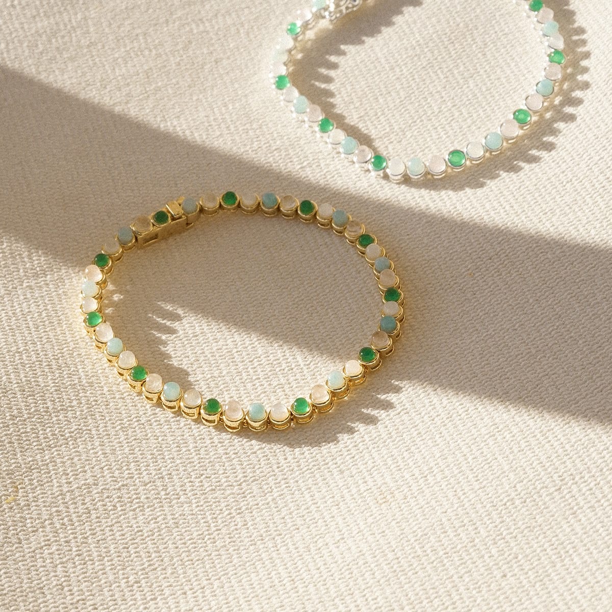 Mixed Gemstone Tennis Bracelet 18ct Gold Plate