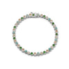 Mixed Gemstone Tennis Bracelet Silver Plate