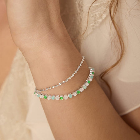 Mixed Gemstone Tennis Bracelet Silver Plate recommended