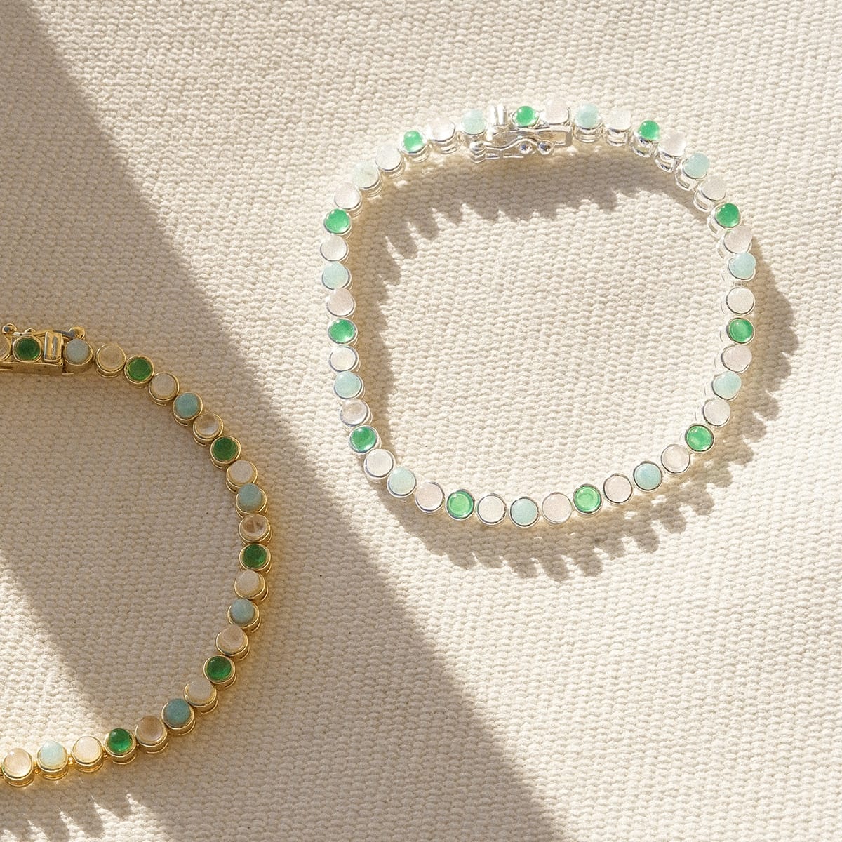 Mixed Gemstone Tennis Bracelet Silver Plate