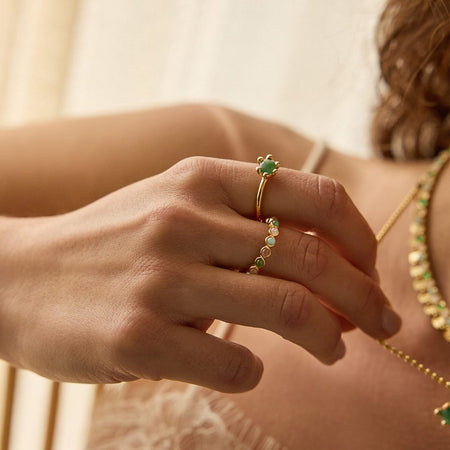 Mixed Gemstone Tennis Ring 18ct Gold Plate recommended