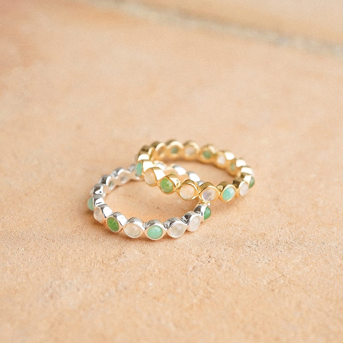 Mixed Gemstone Tennis Ring 18ct Gold Plate