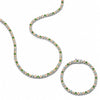 Mixed Gemstone Tennis Set Silver Plate