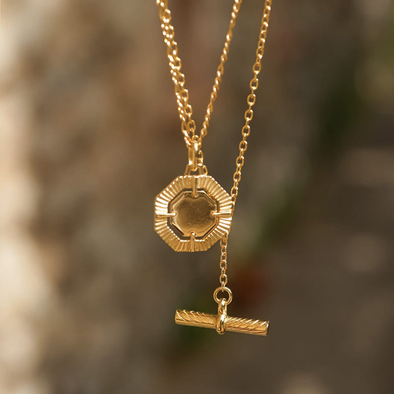 Estée Lalonde Modern Heirloom Necklace Layering Set 18ct Gold Plate