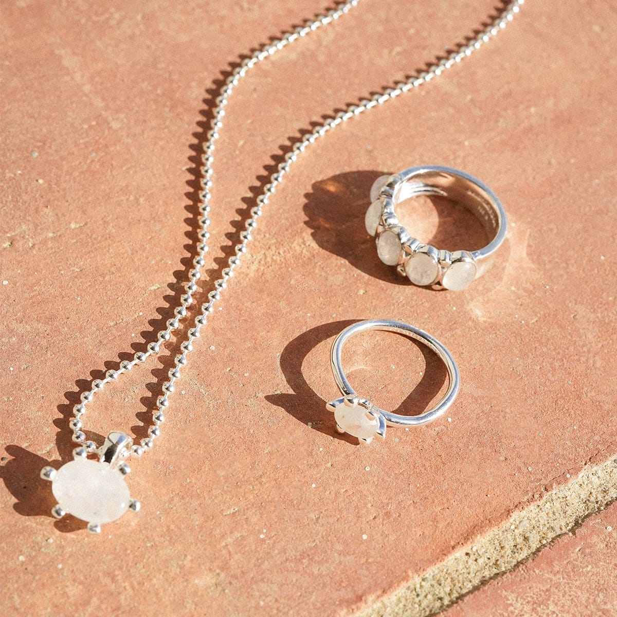 Moonstone Claw Ring Sterling Silver