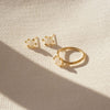Moonstone Claw Stud Earrings 18ct Gold Plate