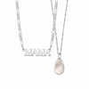 Mother of Pearl & Mama Necklace Layering Set Sterling Silver