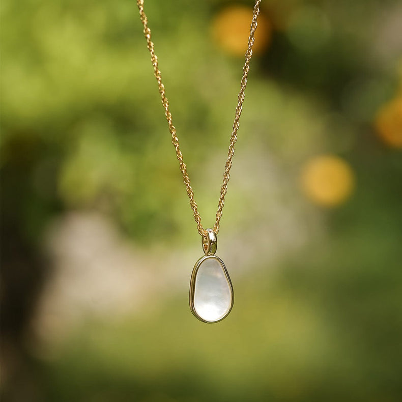 Mother Of Pearl Necklace 18ct Gold Plate