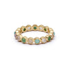 Mixed Gemstone Tennis Ring 18ct Gold Plate