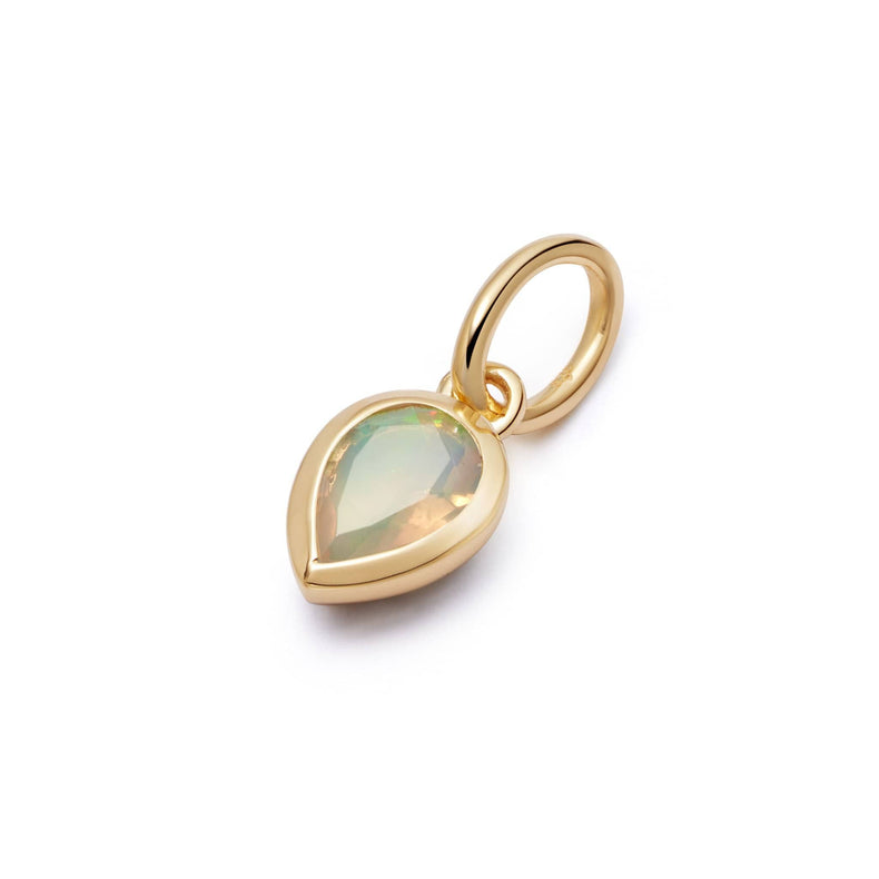 Opal October Birthstone Charm Pendant 18ct Gold Plate recommended