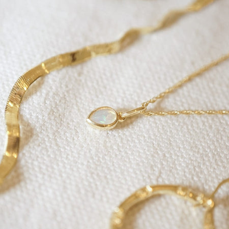 Opal October Birthstone Charm Pendant 18ct Gold Plate recommended