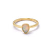Opal October Birthstone Ring 18ct Gold Plate