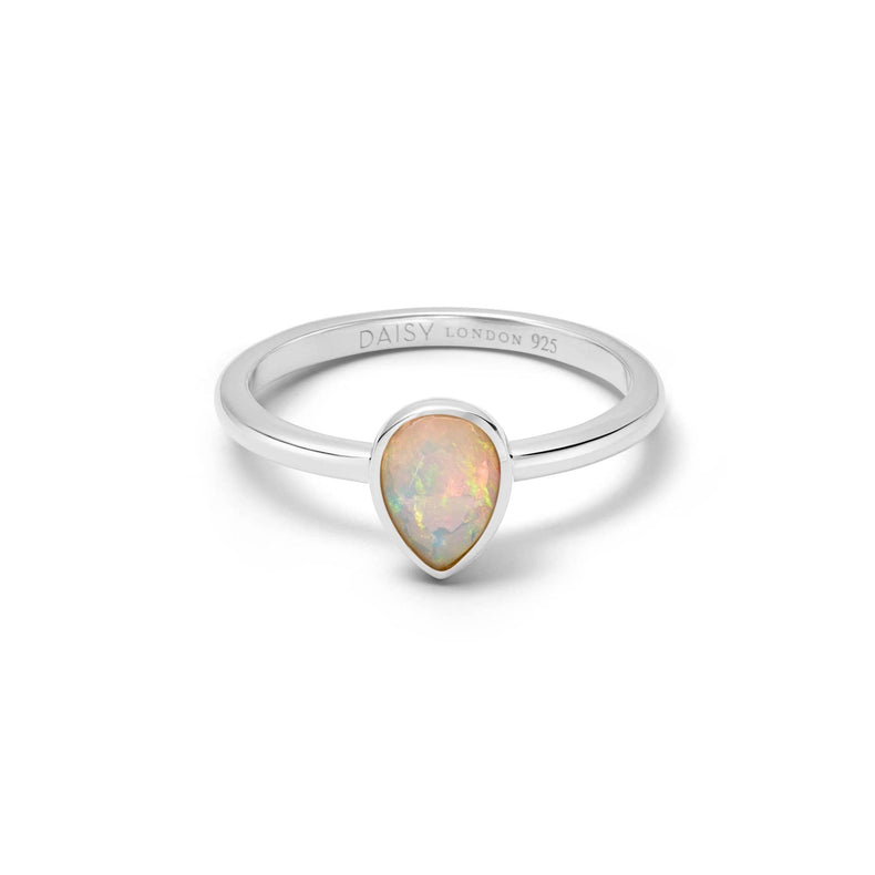 Opal October Birthstone Ring Sterling Silver recommended