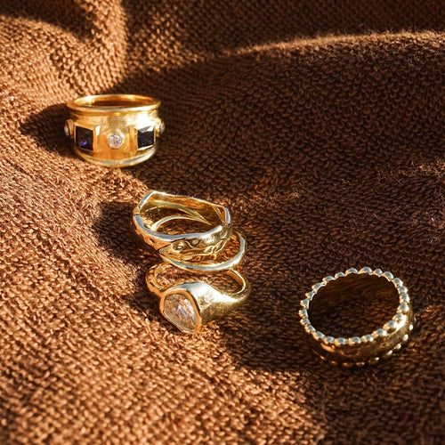 Organic Chunky Band Ring 18ct Gold Plate