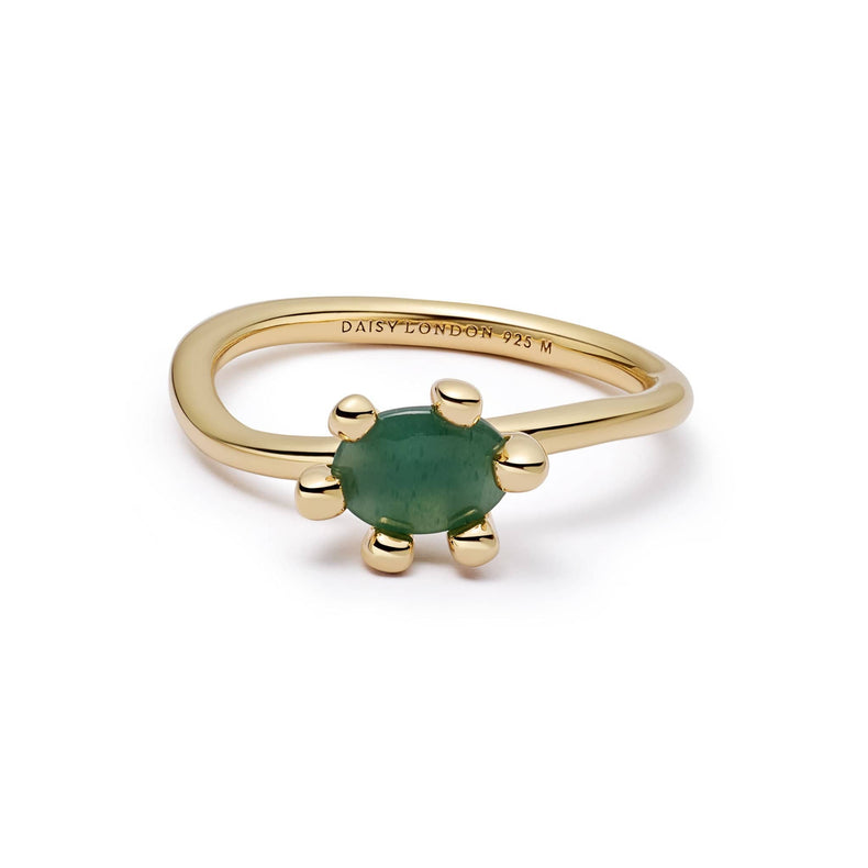 Green Aventurine Claw Ring 18ct Gold Plate recommended