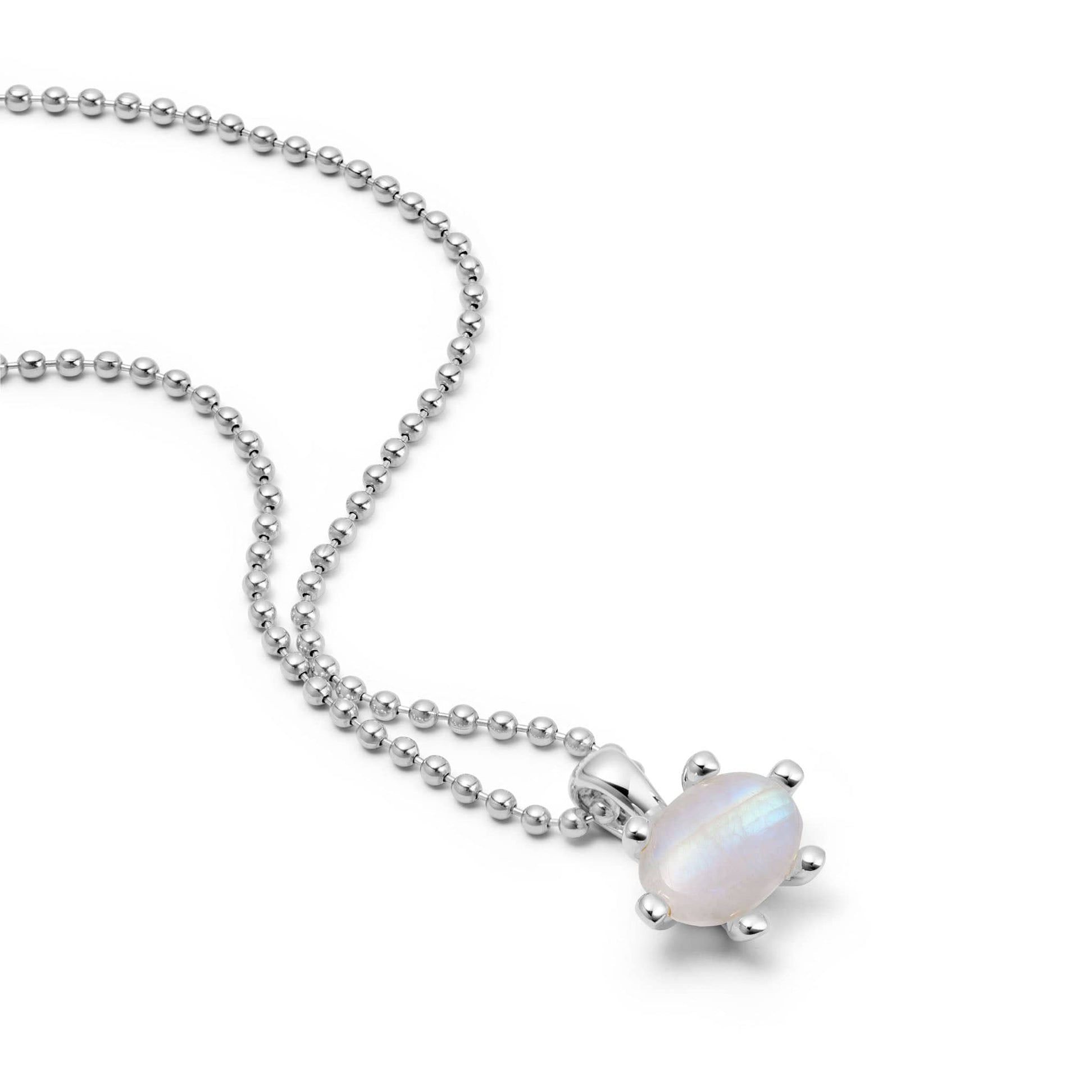 Moonstone Pendant Necklace Sterling Silver