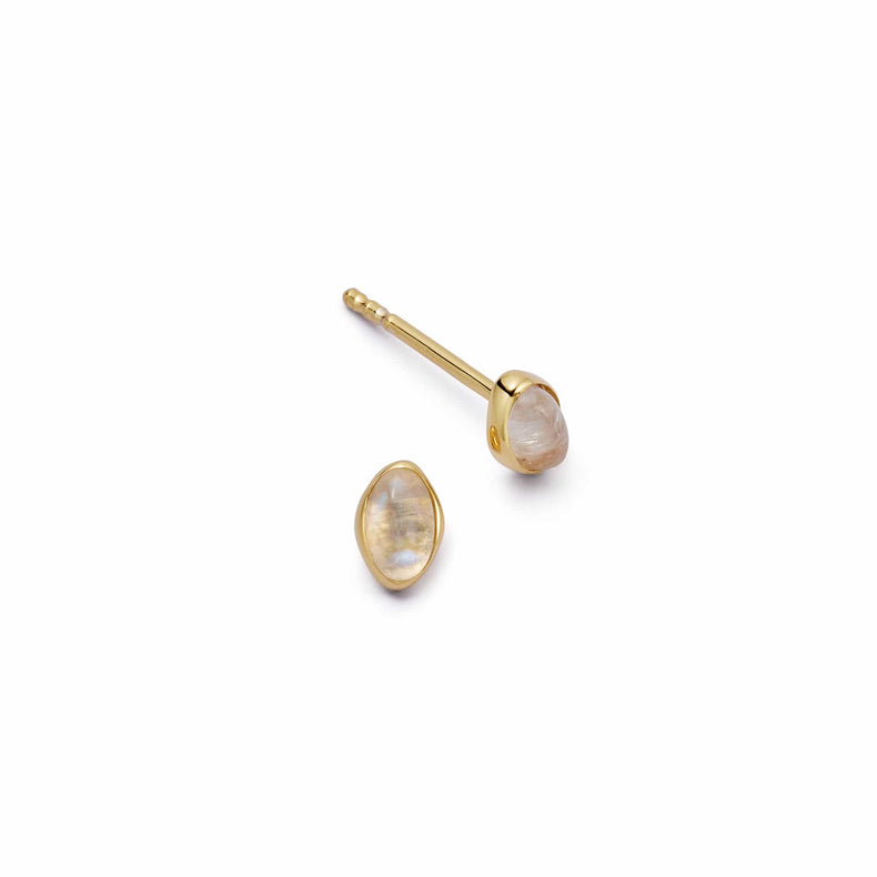 Moonstone Oval Stud Earrings 18ct Gold Plate recommended