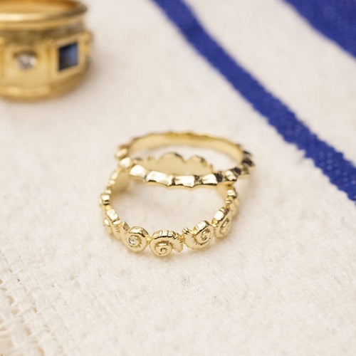 Organic Ridge Band Ring 18ct Gold Plate