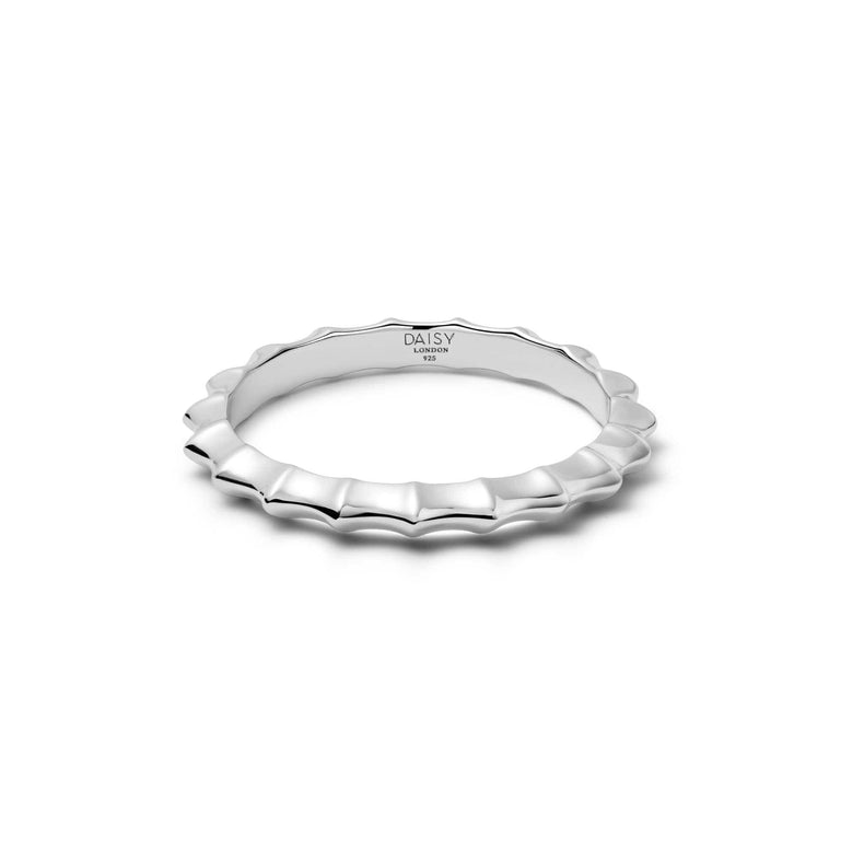 Organic Ridge Band Ring Sterling Silver