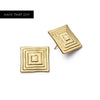 Oversized Strata Square Studs Earrings 18ct Gold Plate