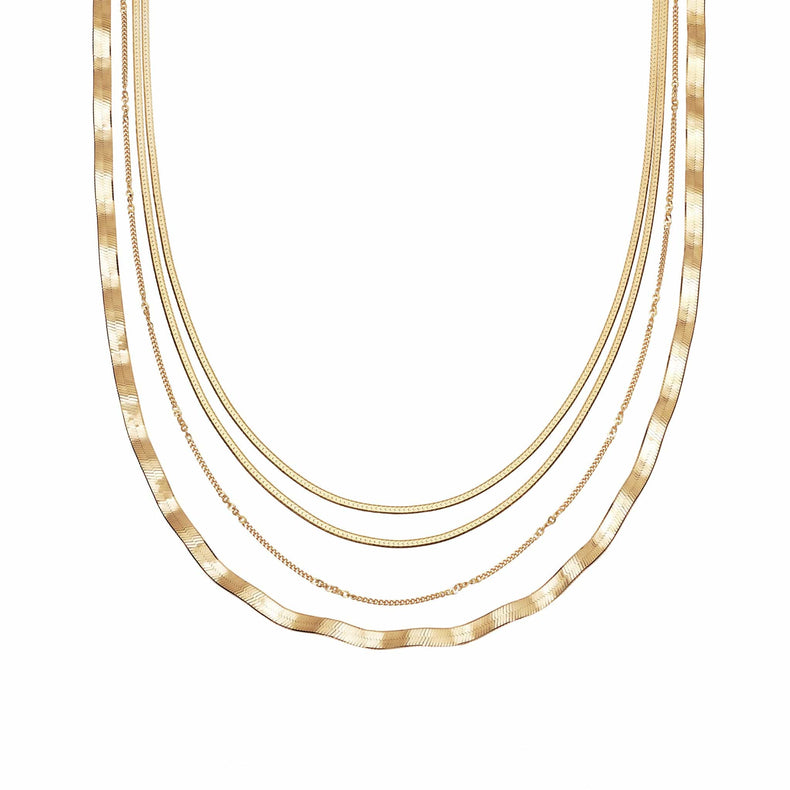 Estée Lalonde Parallel Necklace Layering Set 18ct Gold Plate