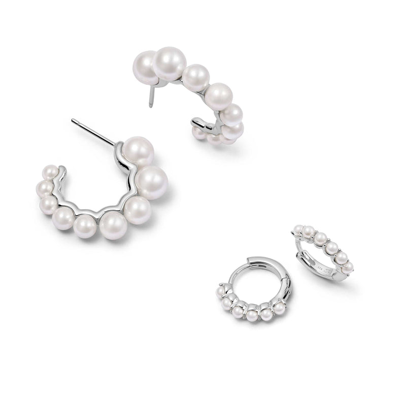 Pearl Earring Stack Sterling Silver