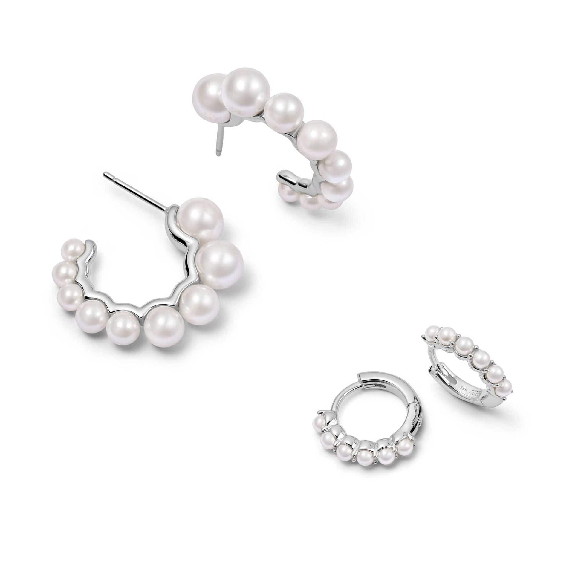 Pearl Earring Stack Sterling Silver