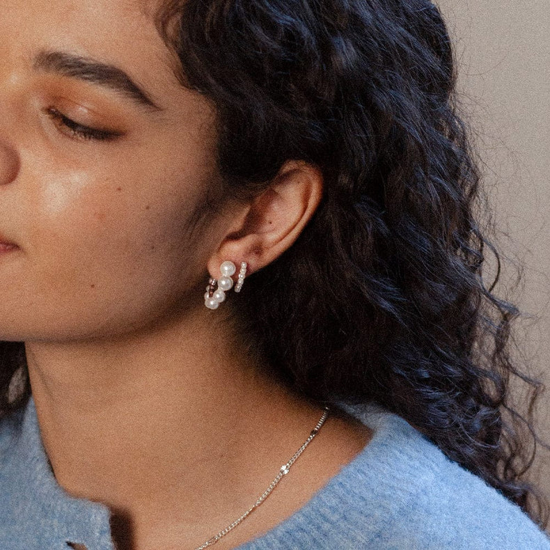 Pearl Earring Stack Sterling Silver