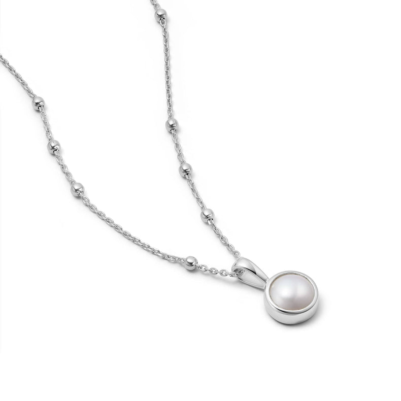 Pearl Healing Stone Necklace Sterling Silver