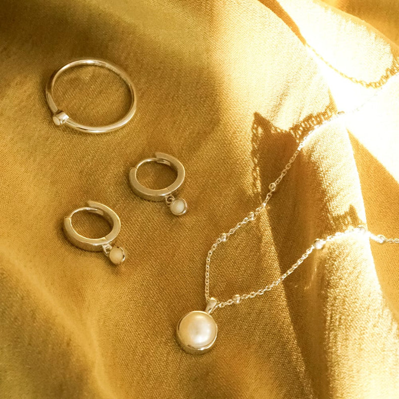 Pearl Healing Stone Necklace Sterling Silver