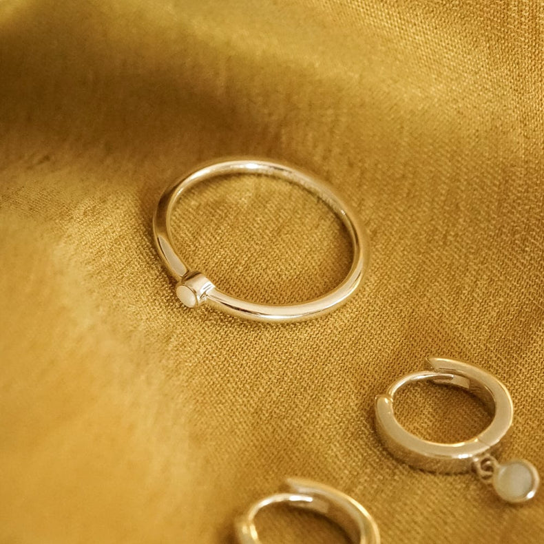 Pearl Healing Stone Ring Sterling Silver