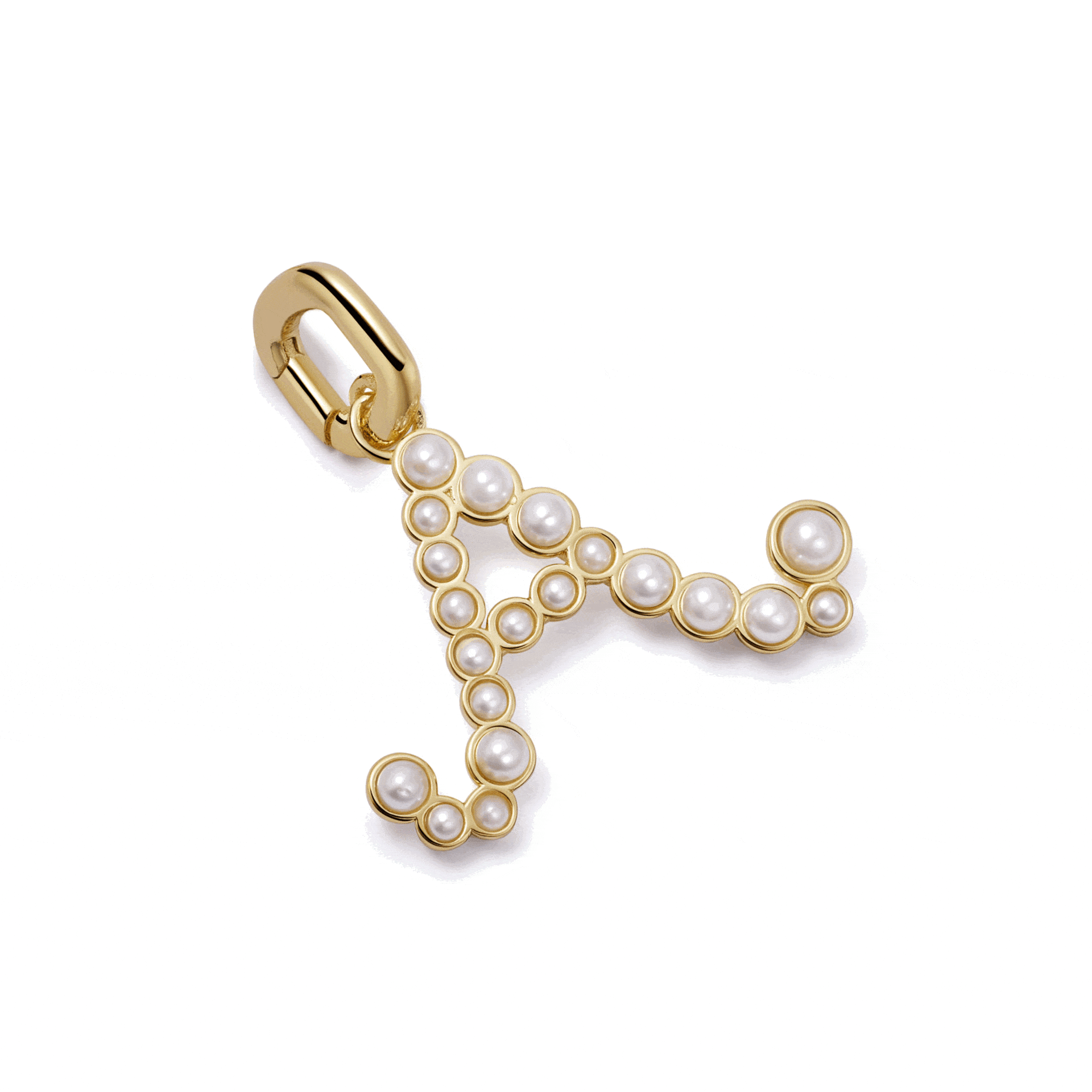 Pearl Initial Charm Pendant 18ct Gold Plate – Daisy London