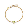 Peridot August Birthstone Charm Bracelet 18ct Gold Plate