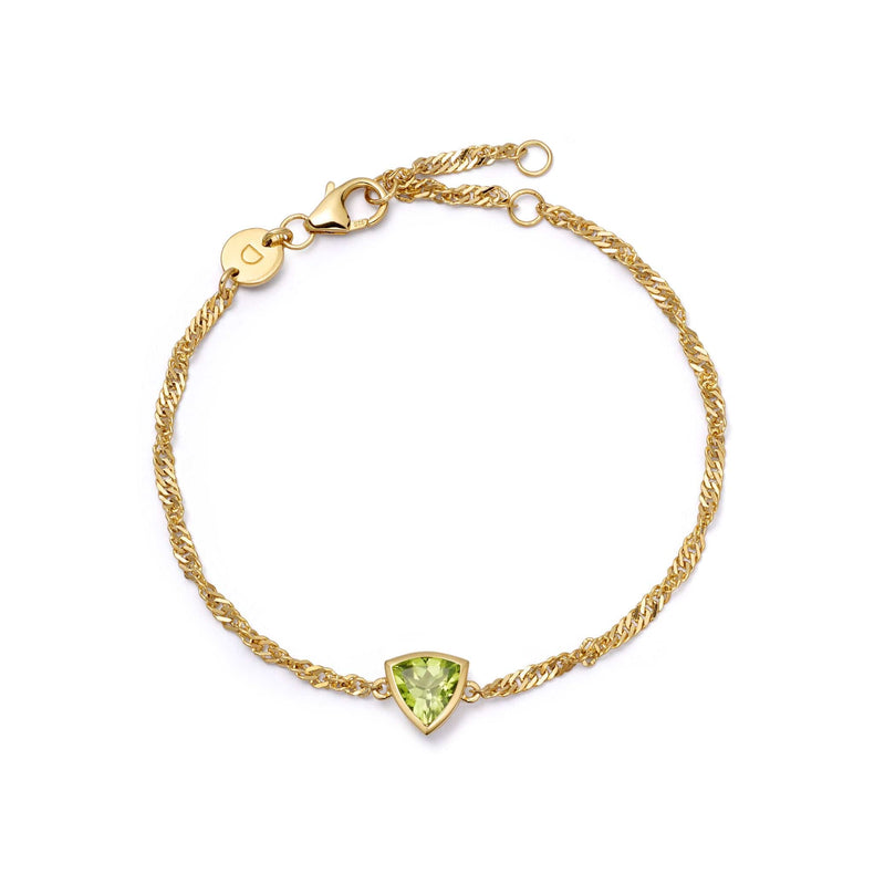 Peridot August Birthstone Charm Bracelet 18ct Gold Plate recommended