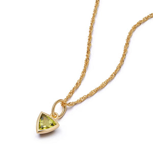 Peridot August Birthstone Charm Necklace 18ct Gold Plate recommended