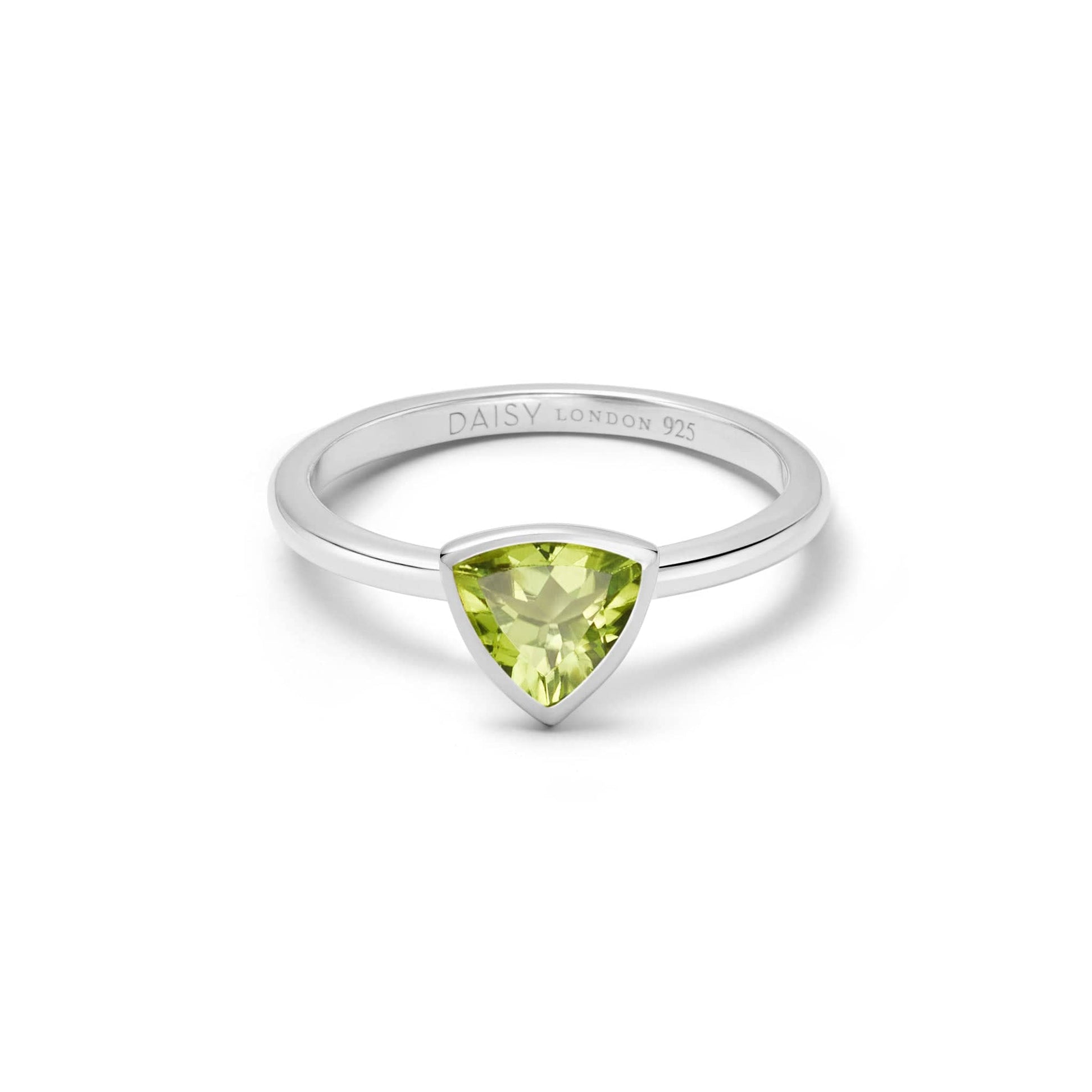 Peridot August Birthstone Ring Sterling Silver
