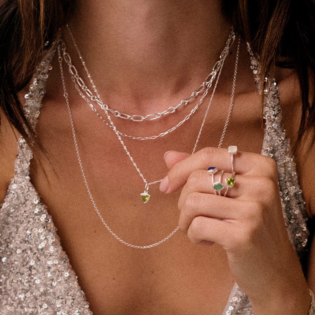 Peridot August Birthstone Ring Sterling Silver