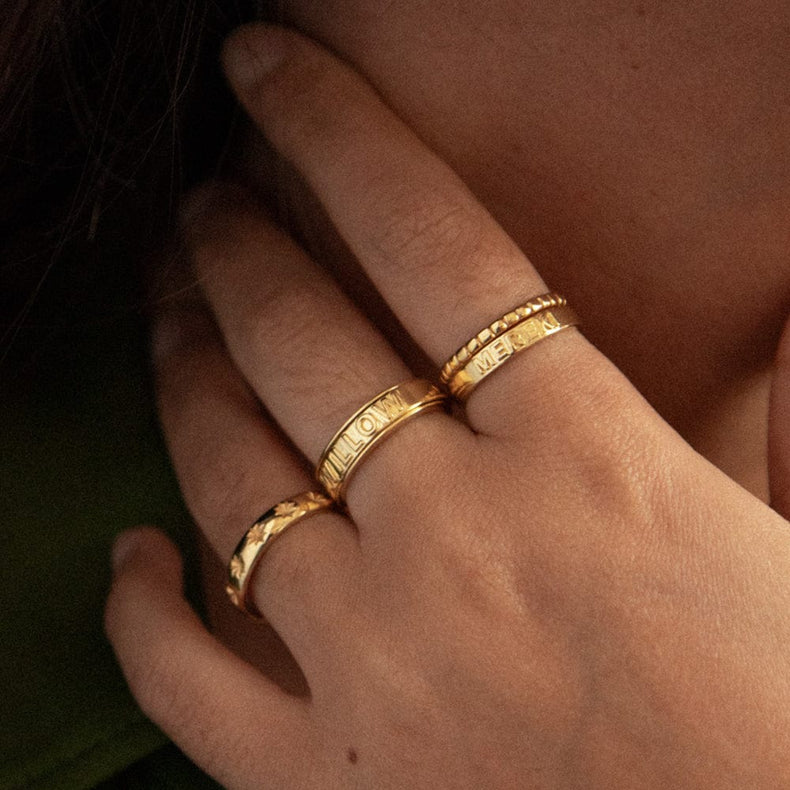 Personalised Band Ring 18ct Gold Plate