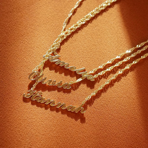 Personalised Carrie Name Necklace 18ct Gold Plate