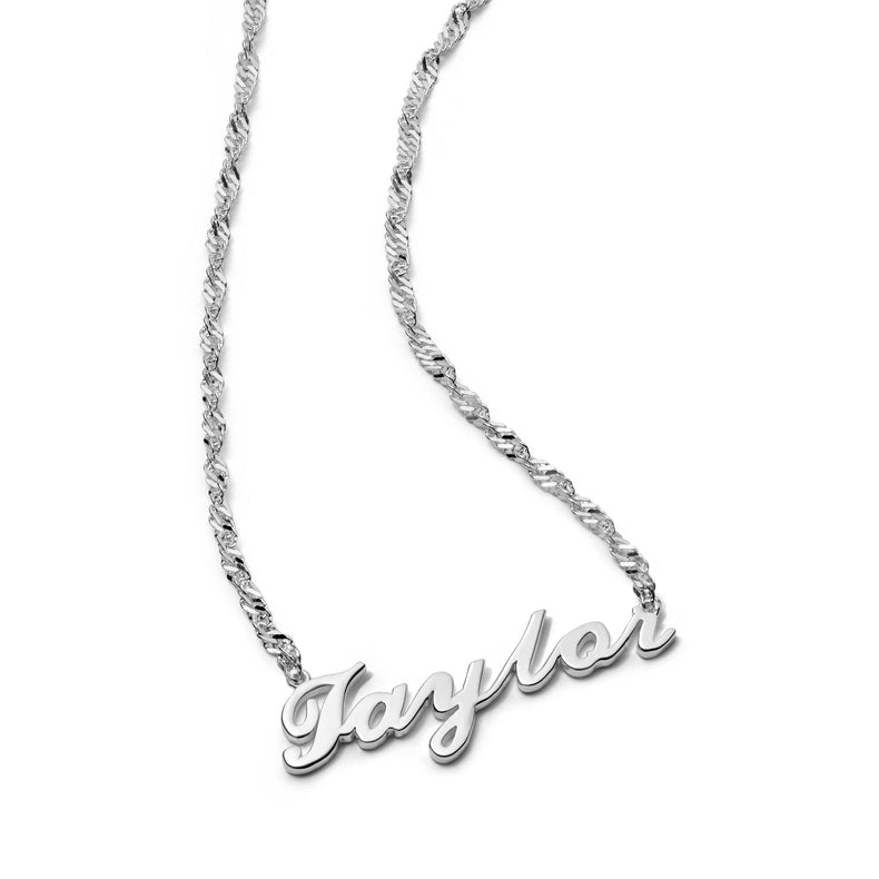 Personalised Carrie Name Necklace Sterling Silver