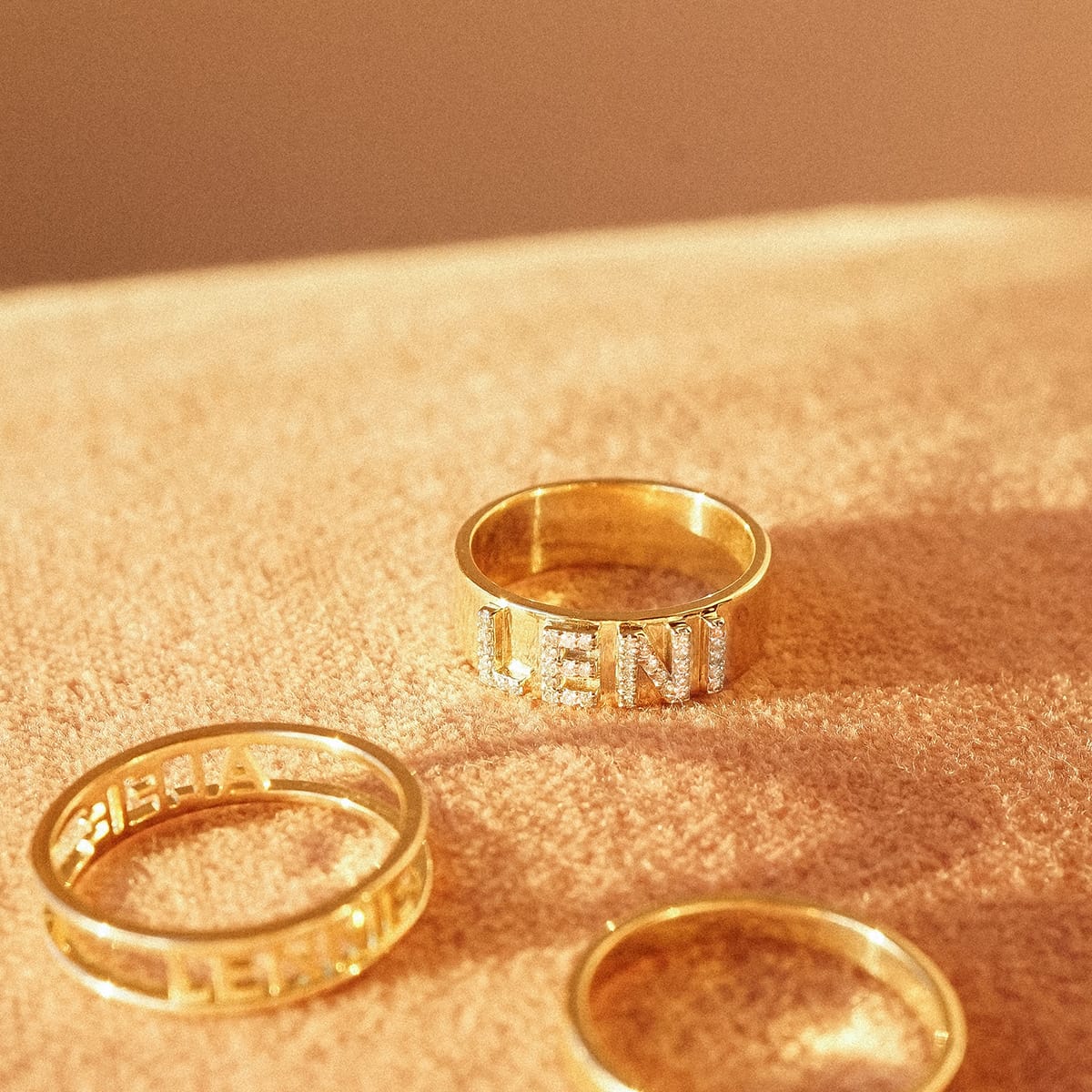 Personalised Pavé Ring 9ct Solid Gold