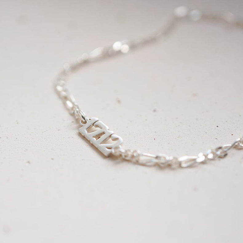 Personalised Date Bracelet Sterling Silver