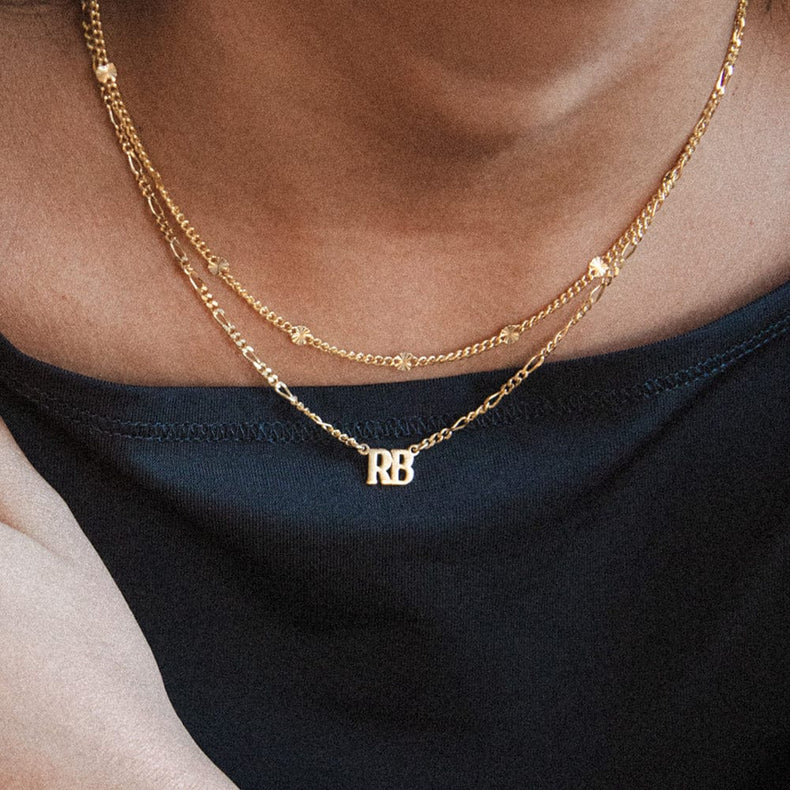 Personalised Initials Necklace 18ct Gold Plate