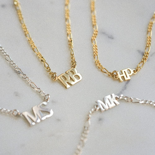 Personalised Initials Necklace 18ct Gold Plate