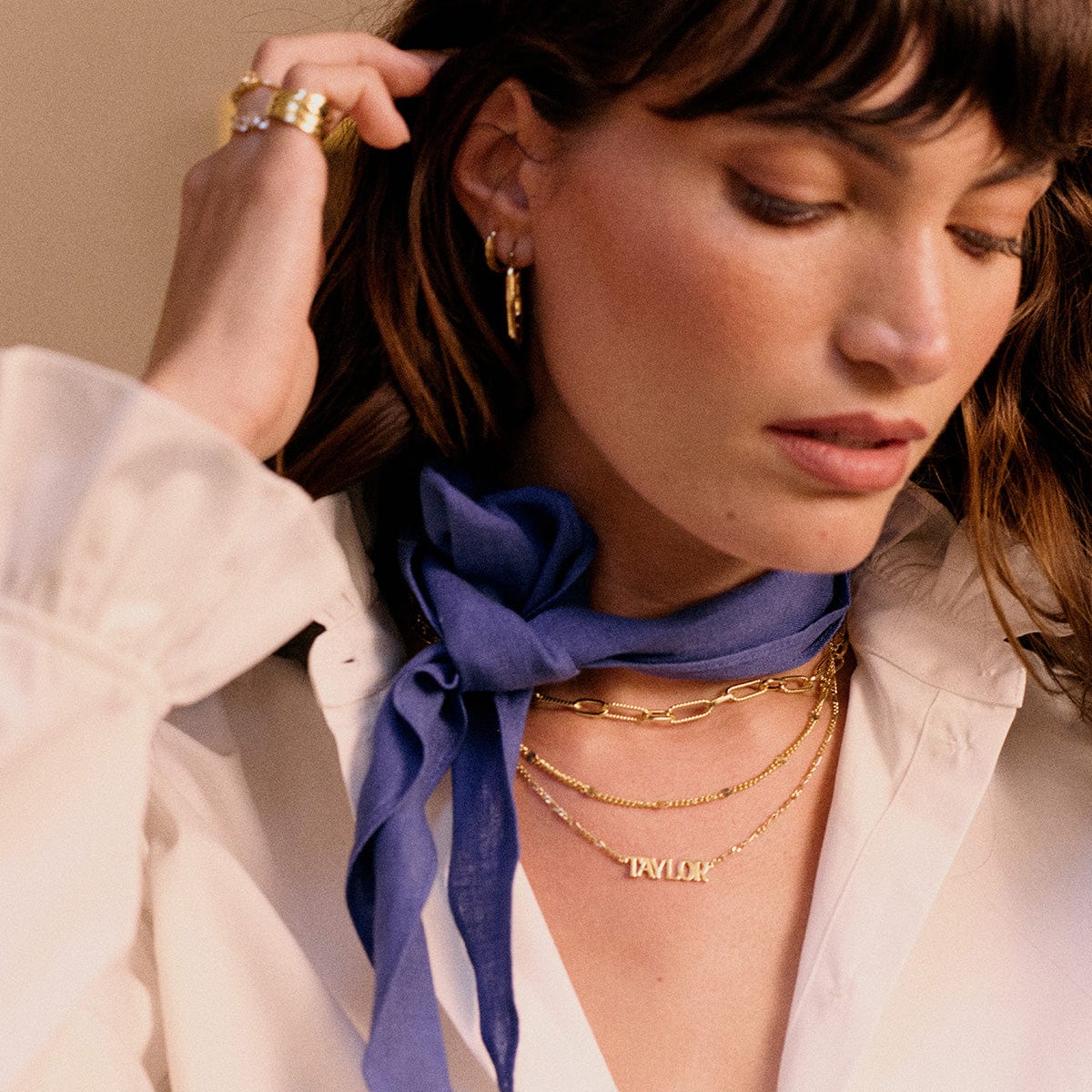 Personalised Name Necklace 18ct Gold Plate