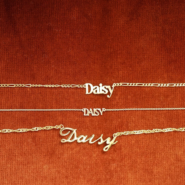 Personalised Name Necklace 18ct Gold Plate