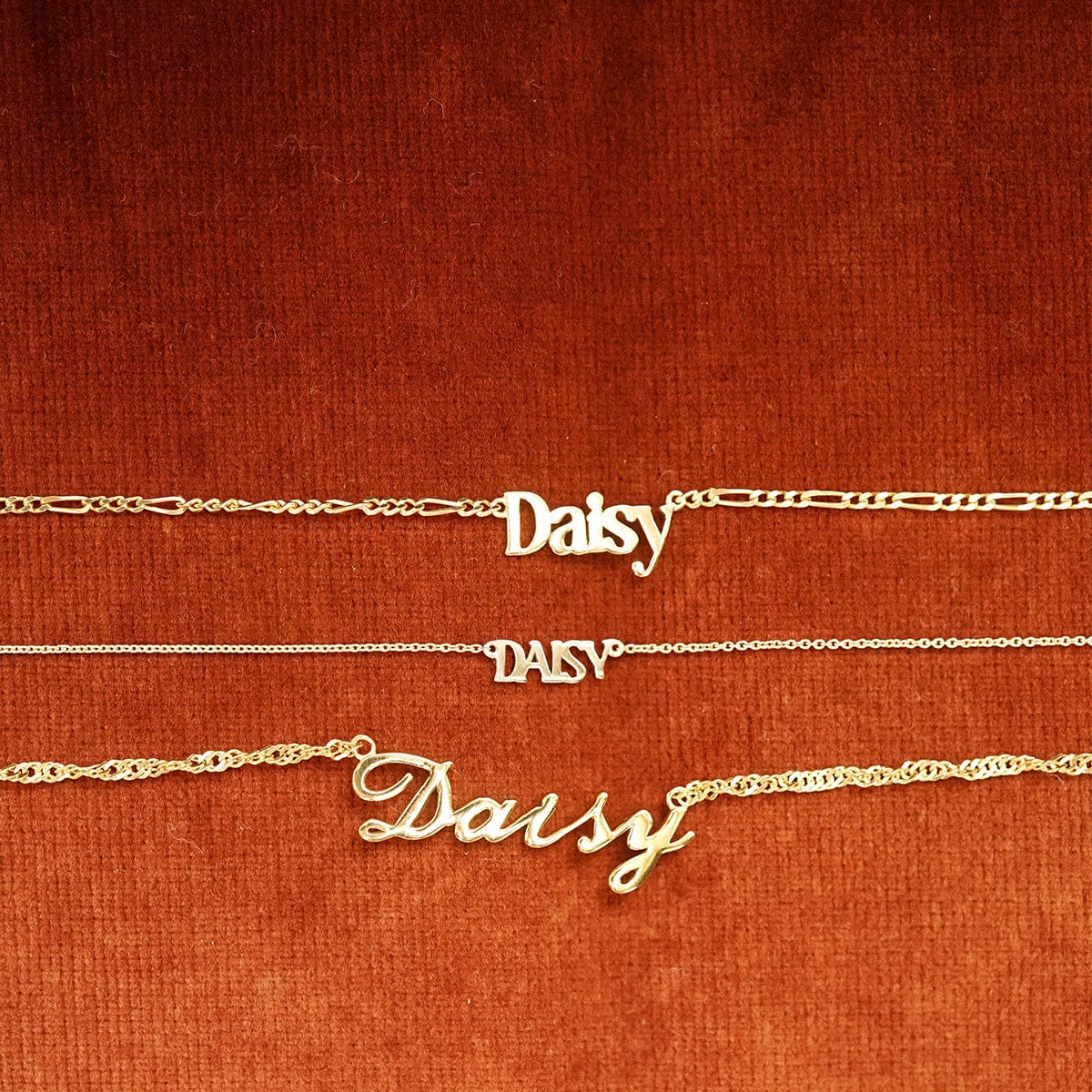 Personalised Name Necklace 18ct Gold Plate
