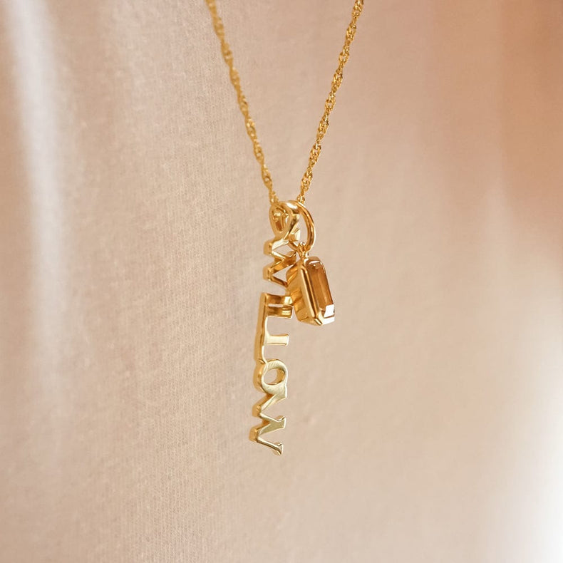 Personalised Name Pendant 18ct Gold Plate