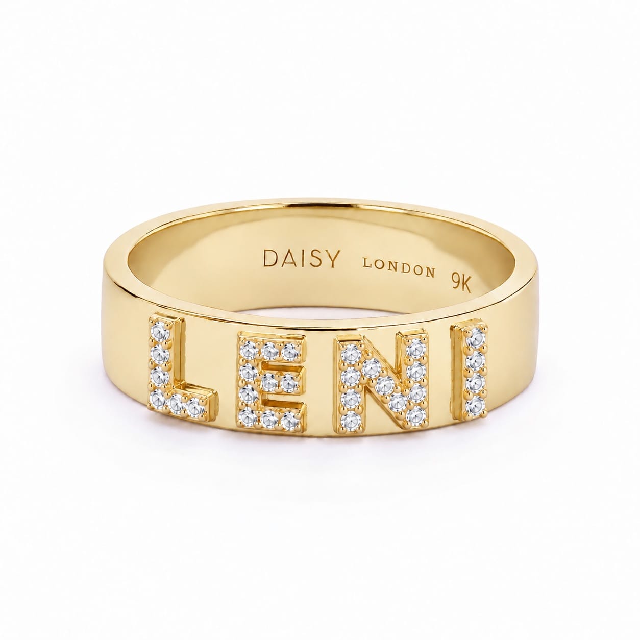 Personalised Pavé Ring 9ct Solid Gold